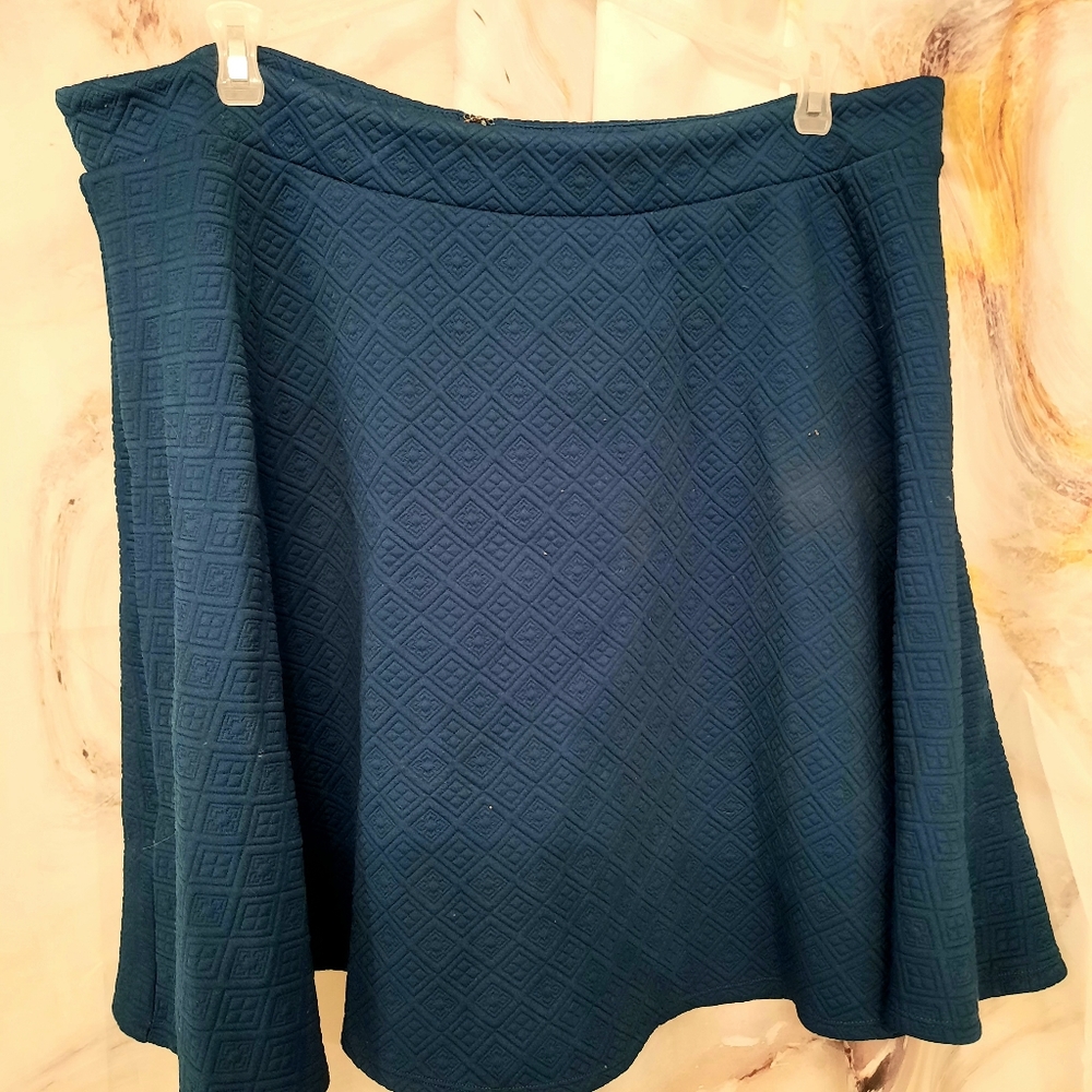 Teal knit circle skirt. Torrid size 20